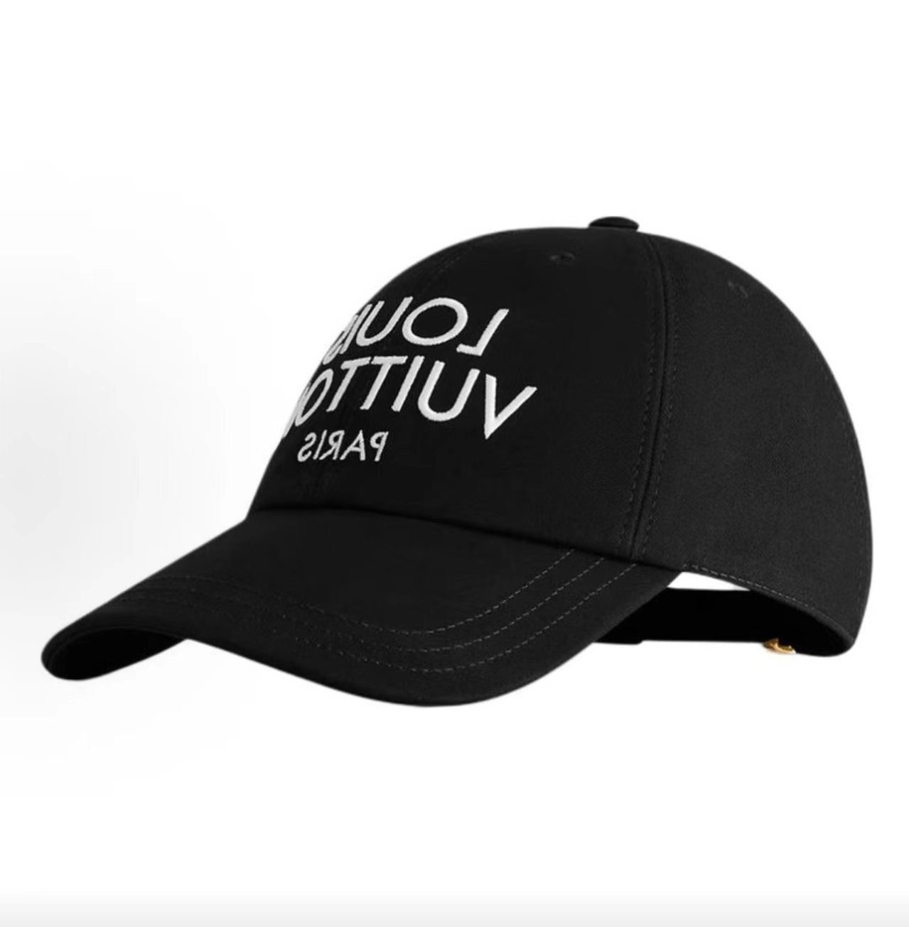 Louis Vuitton Paris Logo Black Baseball Cap