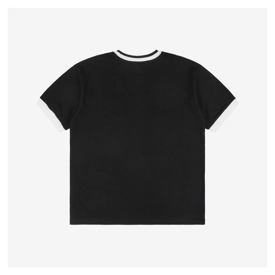G 1921 Letter Contrast Collar T-Shirt (Black/White/Blue)