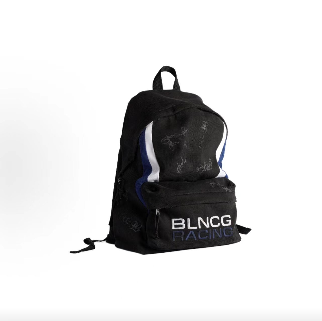 Balenciaga Explorer BLNCG Racing Signature Backpack Black Blue White
