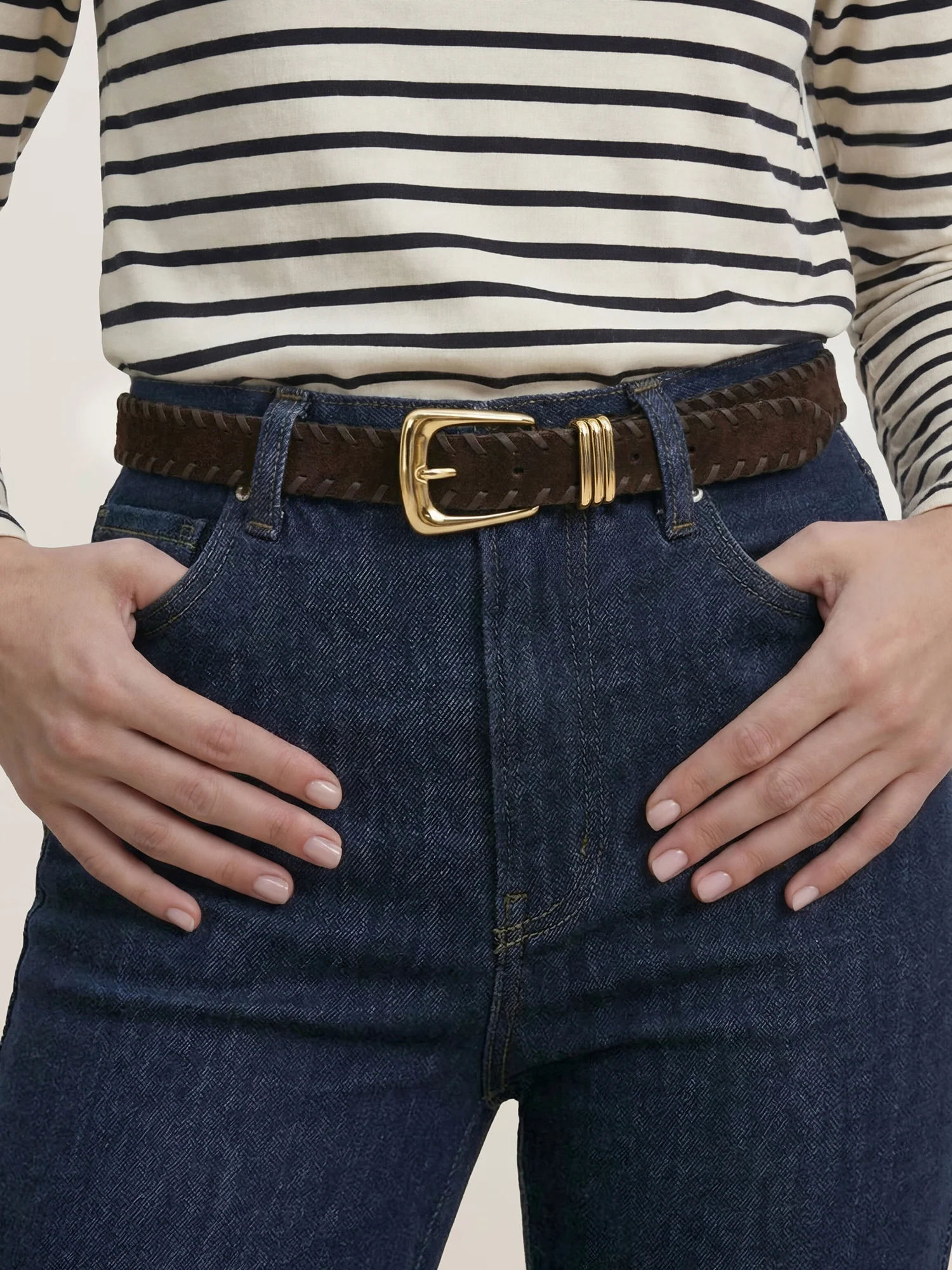 Arch Suede Whipstitch Belt