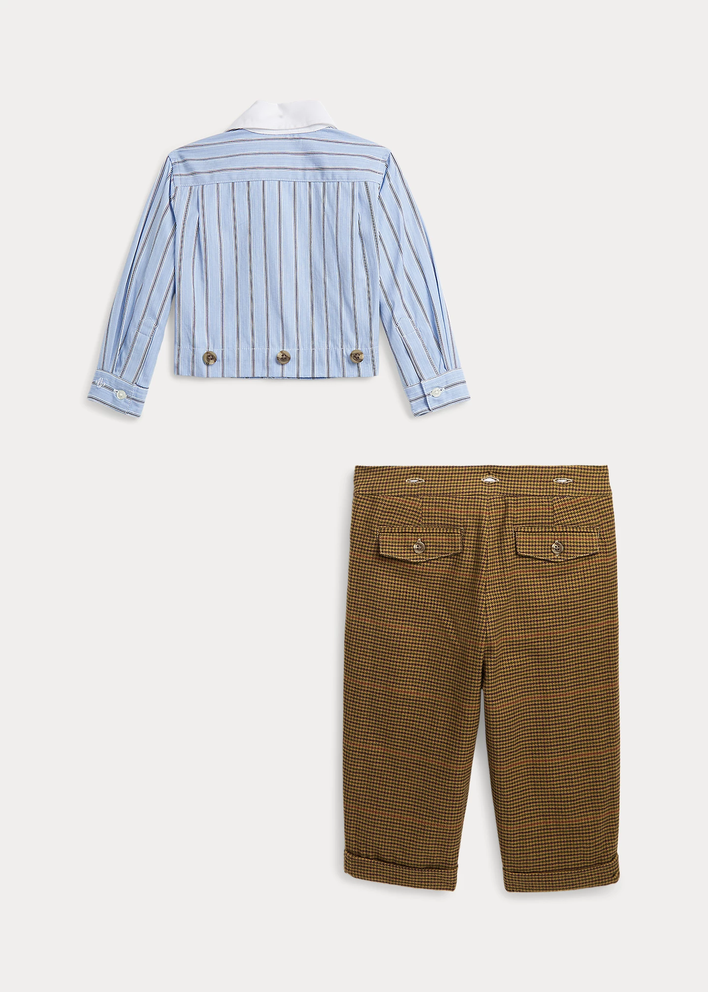Cotton Shirt & Houndstooth Pant Set