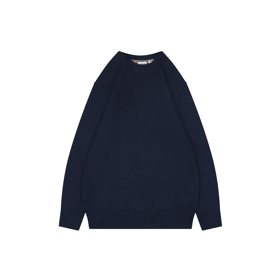 BBry Equestrian Knight Embroidered Cashmere-Blend Crewneck Sweater (Brown/Navy)