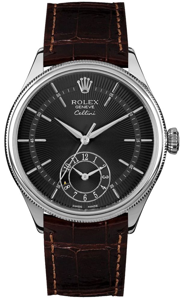 [2026 Mirror Grade]RCellini Dual Time Solid 18k White Gold Men's Watch 50529-0010