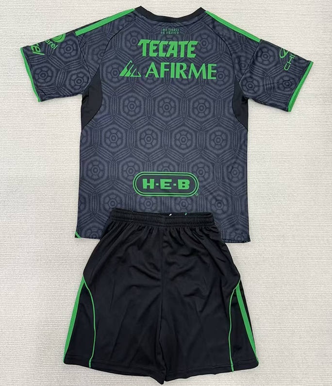 Tigres UANL Soccer Jersey Third Away Kids Kit Jersey+Shorts 2025/26