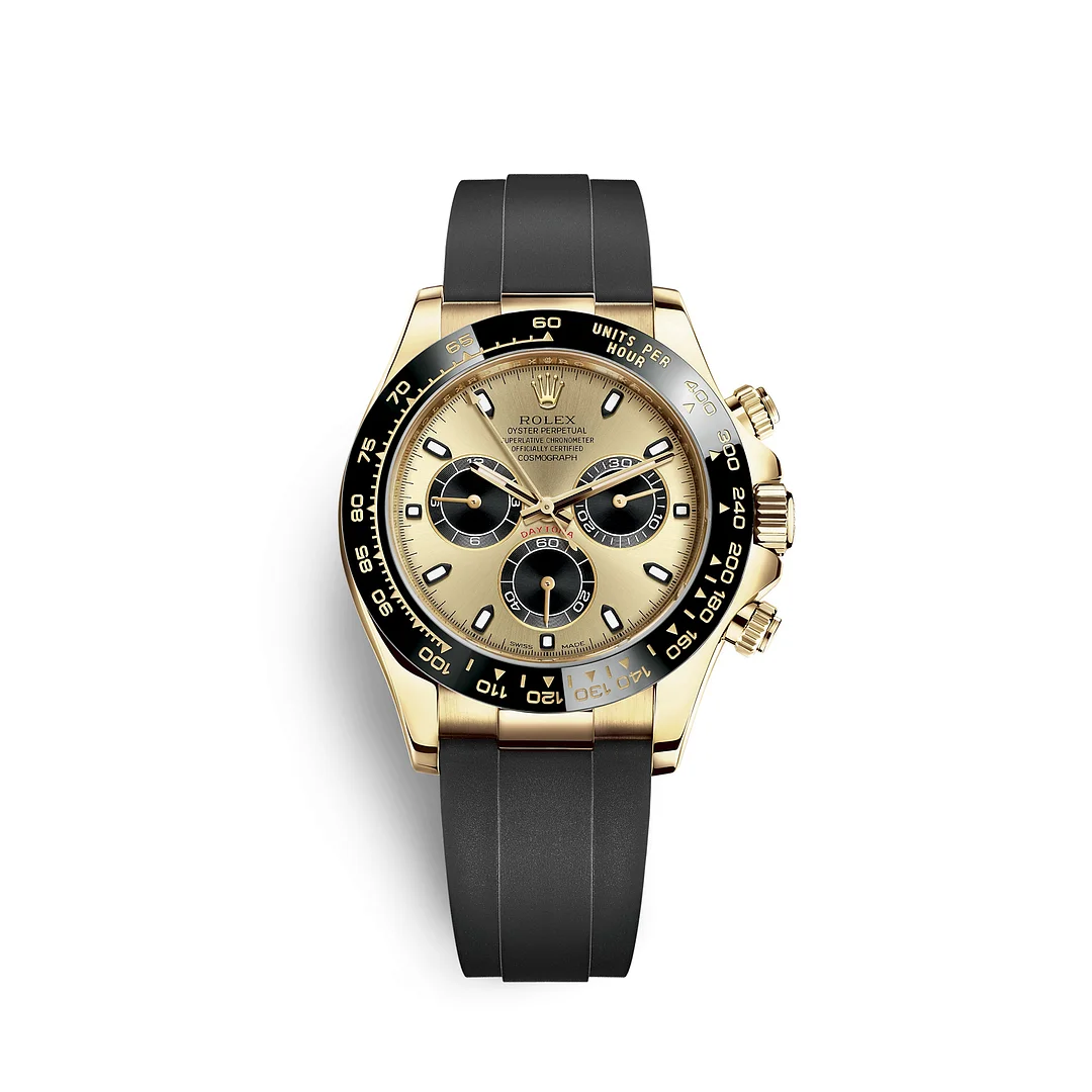 [2026 Mirror Grade]Rolex Daytona Yellow Gold /Ceramic / Golden /Oysterflex m126518LN-0012