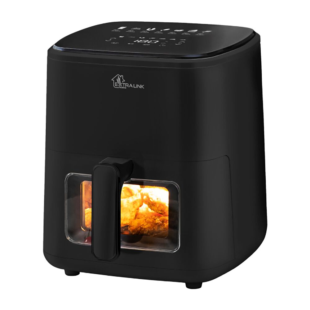 EXTRALINK Frytkownica beztłuszczowa z okienkiem Extralink Home, 1400 W, 5 l, czarna