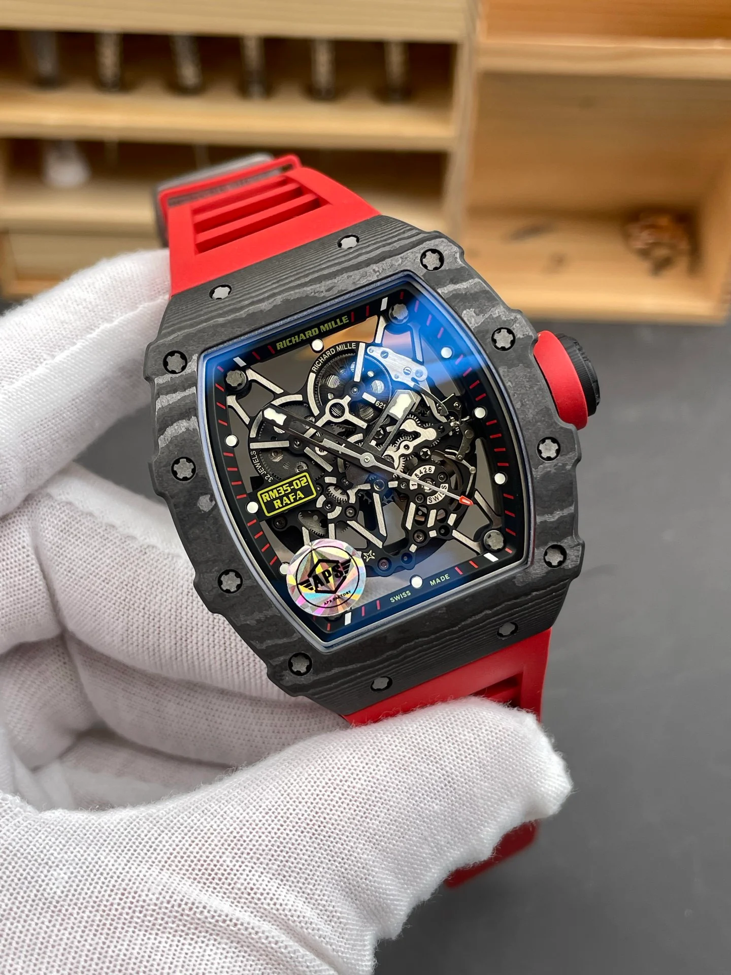 RM35-02 Carbon Fiber Red Bezel