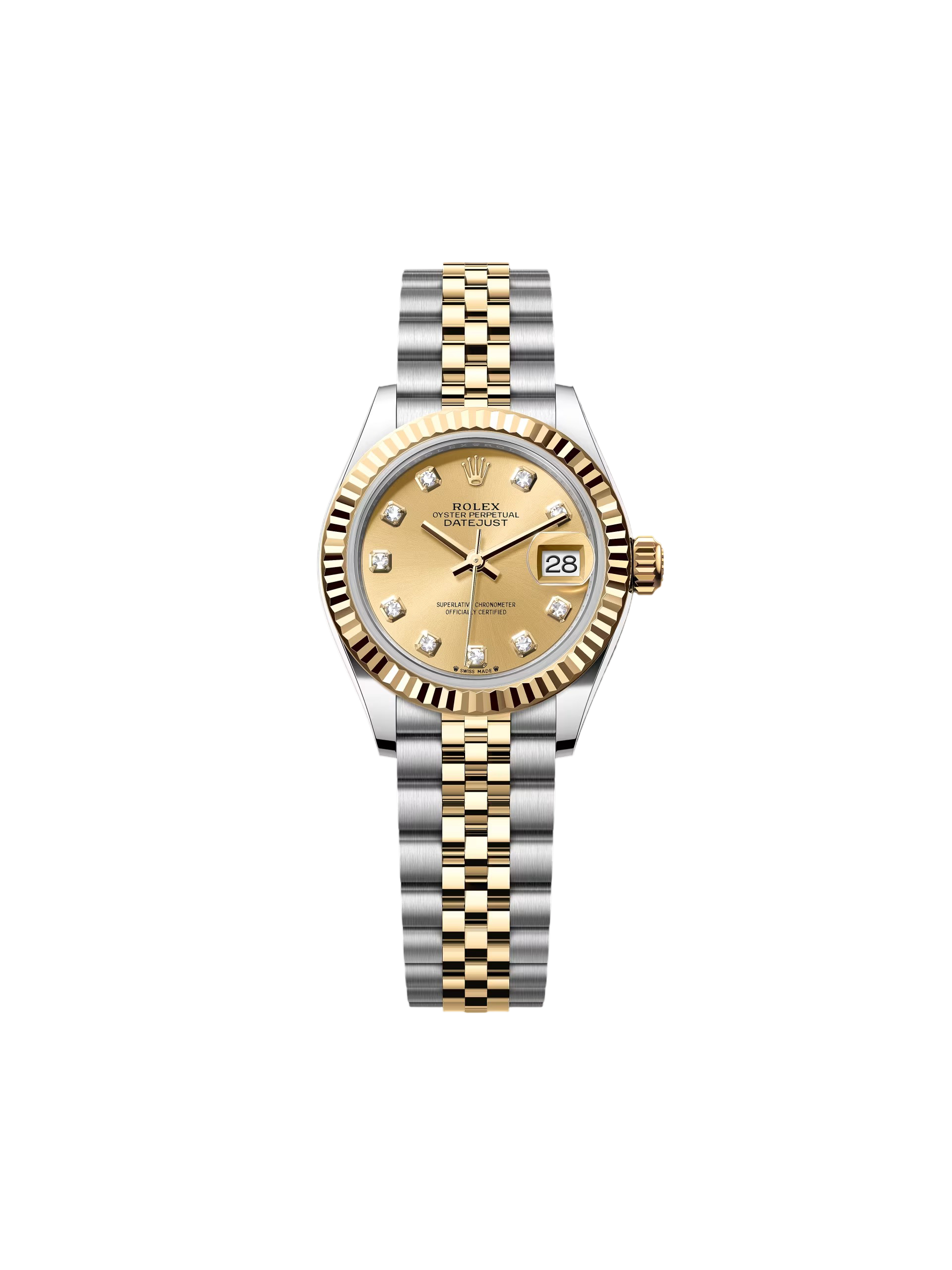 [2026 Mirror Grade]RLX Lady-Datejust 28mm 279173 Champagne Diamond Dial Oyster Bracelet
