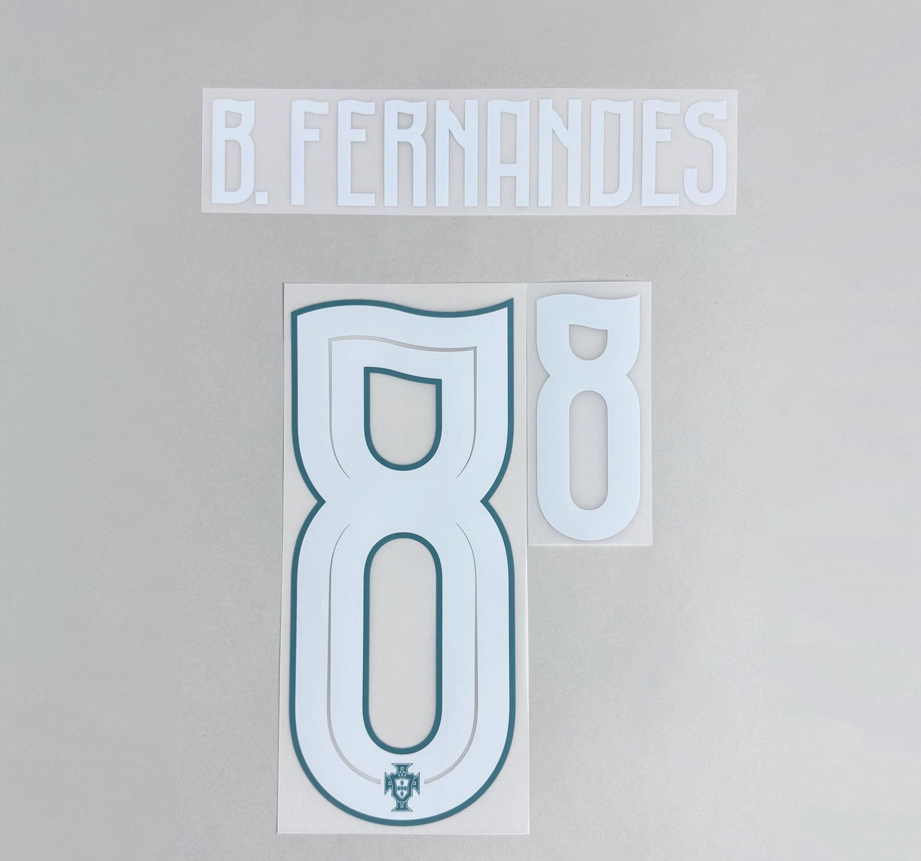 B.FERNANDES #8 Portugal 2026 World Cup Home Football Soccer Name & Number Set