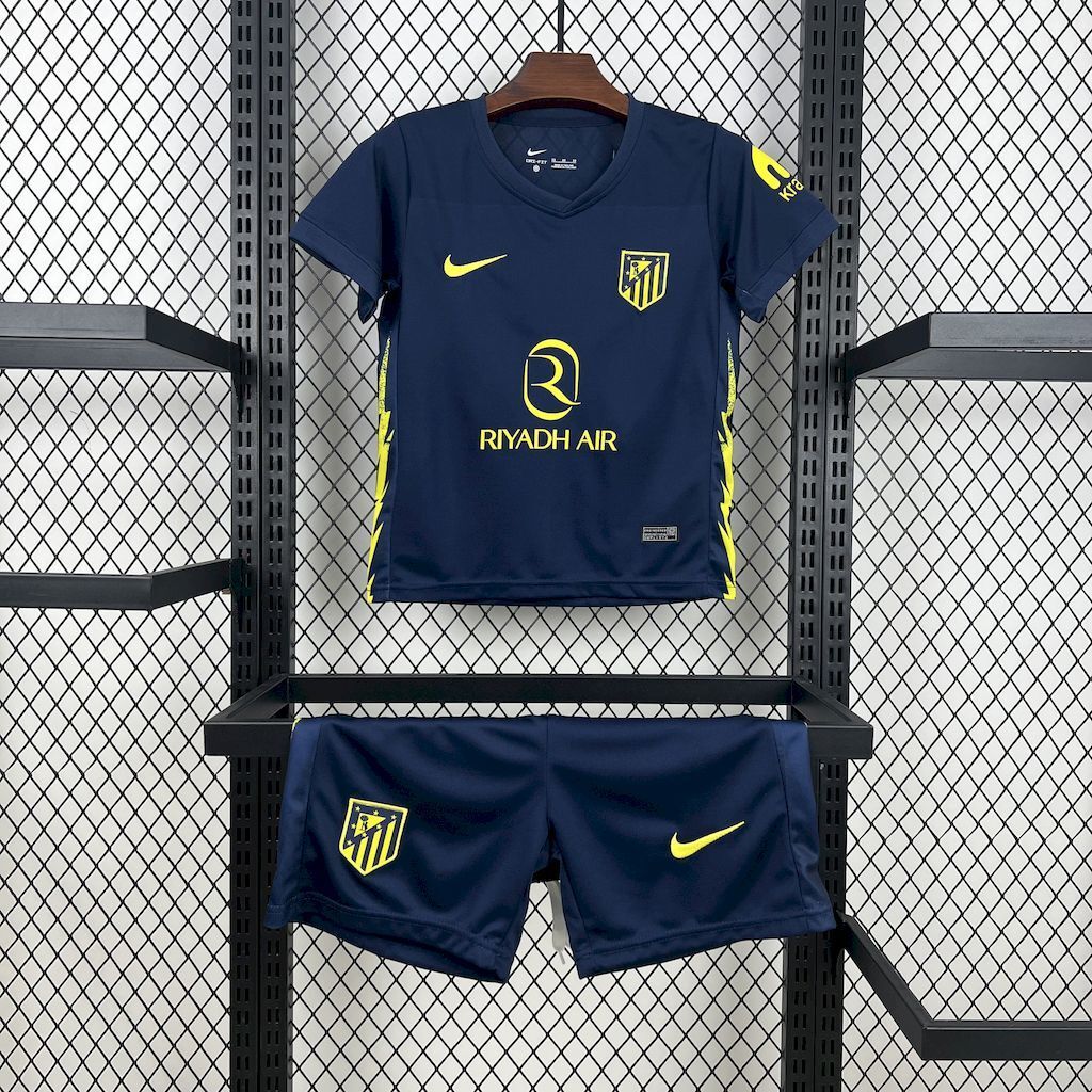 Atletico Madrid Soccer Jersey Away Kids Kit Jersey+Shorts 2025/26
