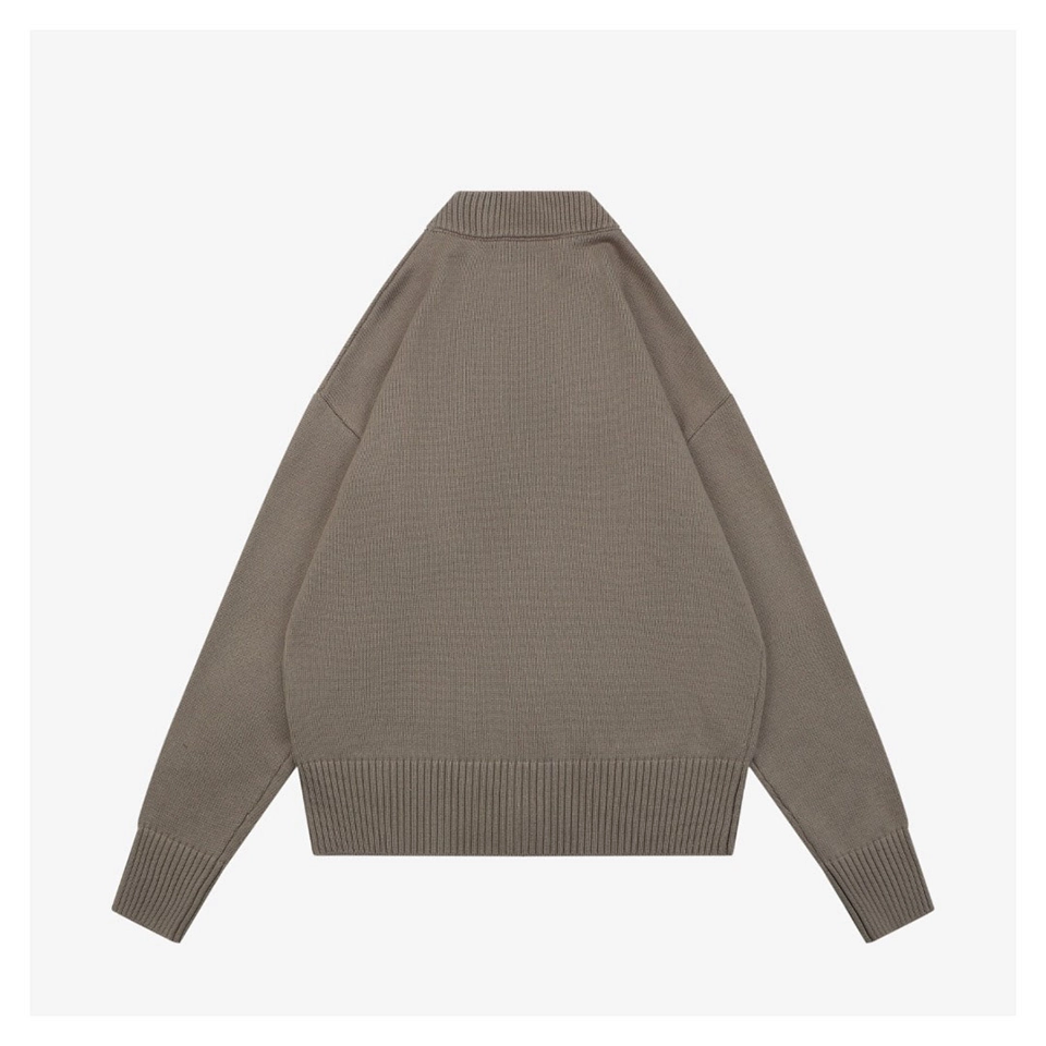 Ami Playful Letter Embroidered Knit Cardigan