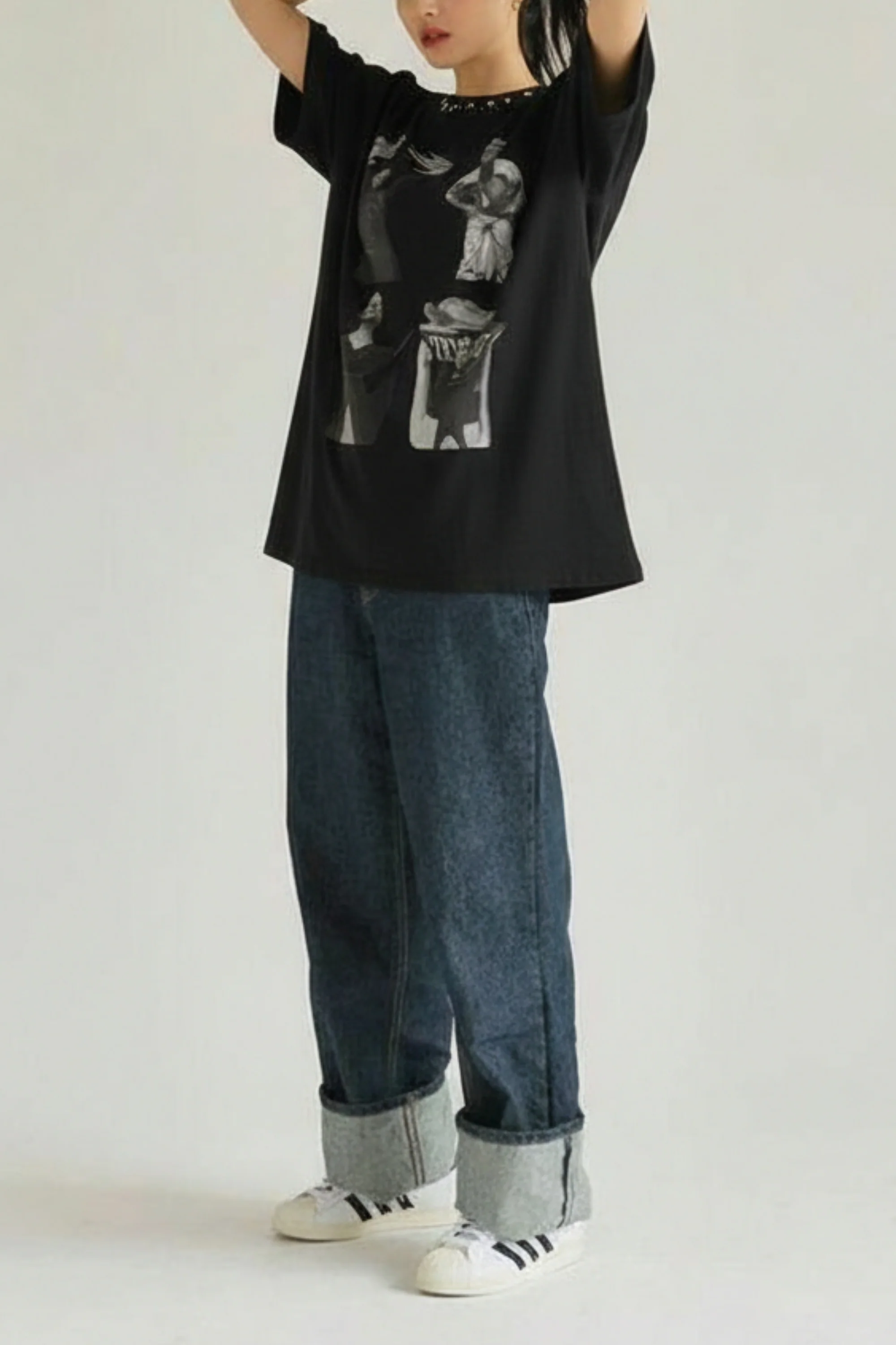 Portrait Black Oversized Tee