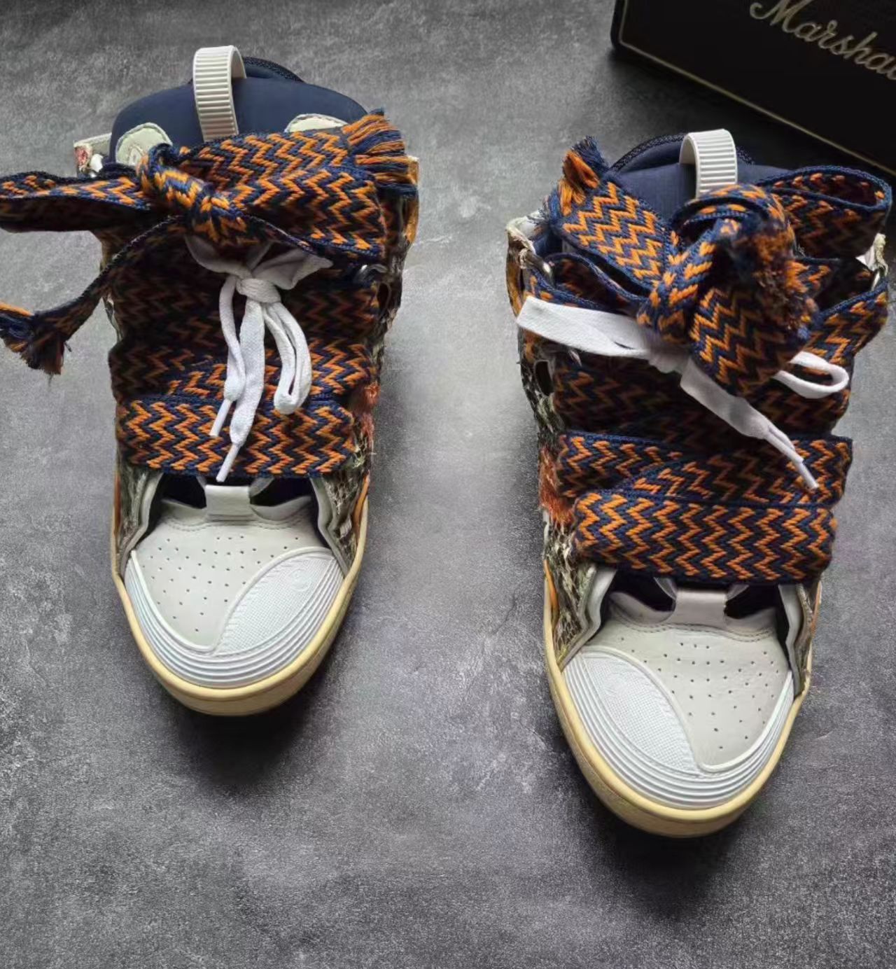 Lanvin Curb Sneakers "Snakeskin / Multi-Color Patchwork"