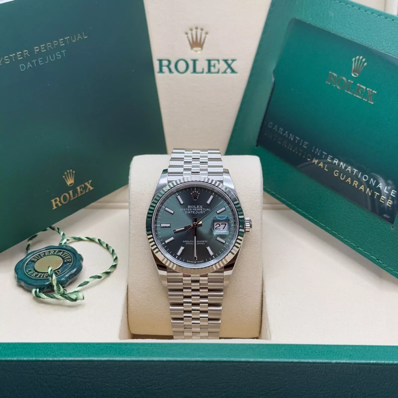 [2026 Mirror Grade]RLX  Datejust 41mm Mint Green Dial Jubilee Bracelet Watch - 126334-0028
