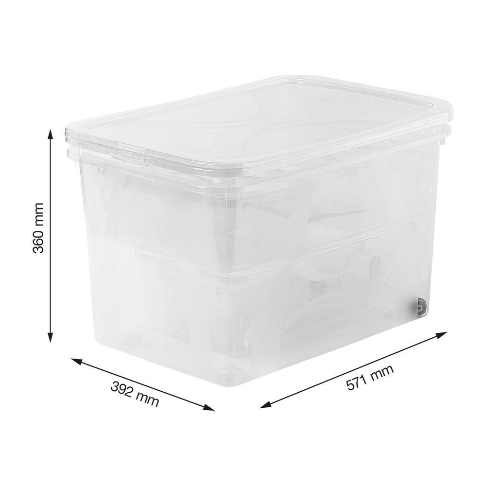 ROTHO Zestaw 8 pudełek do przechowywania Rotho Lona, 50 l, 29 l, 10 l, 5 l (3), 2 l (2), transparentne