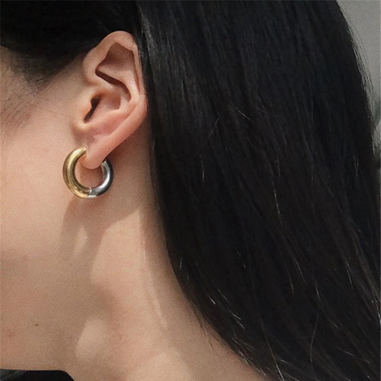 Two Tone Hoop Earrings