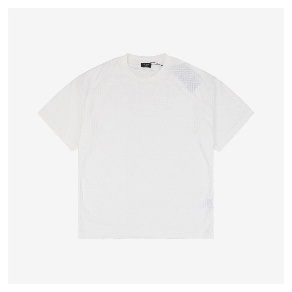 F Full-Print Jacquard Box Logo T-Shirt (Black/White)