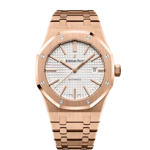 [2026 Mirror Grade]Audemars Piguet Royal Oak Self Winding Silver-toned dial 41mm Rose Gold Watch 15400OR.OO.1220OR.02