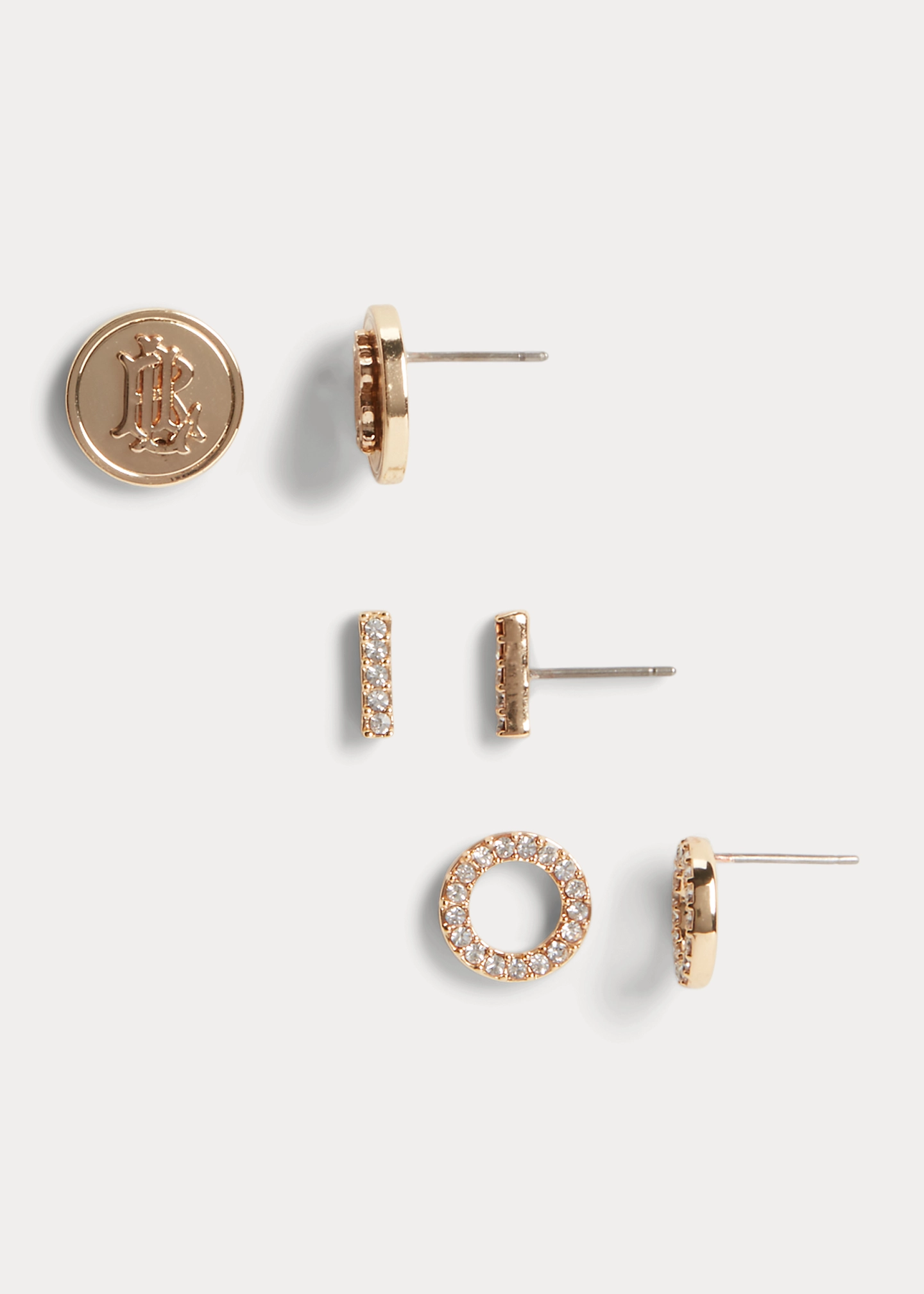 Gold-Tone Pavé Earring Set
