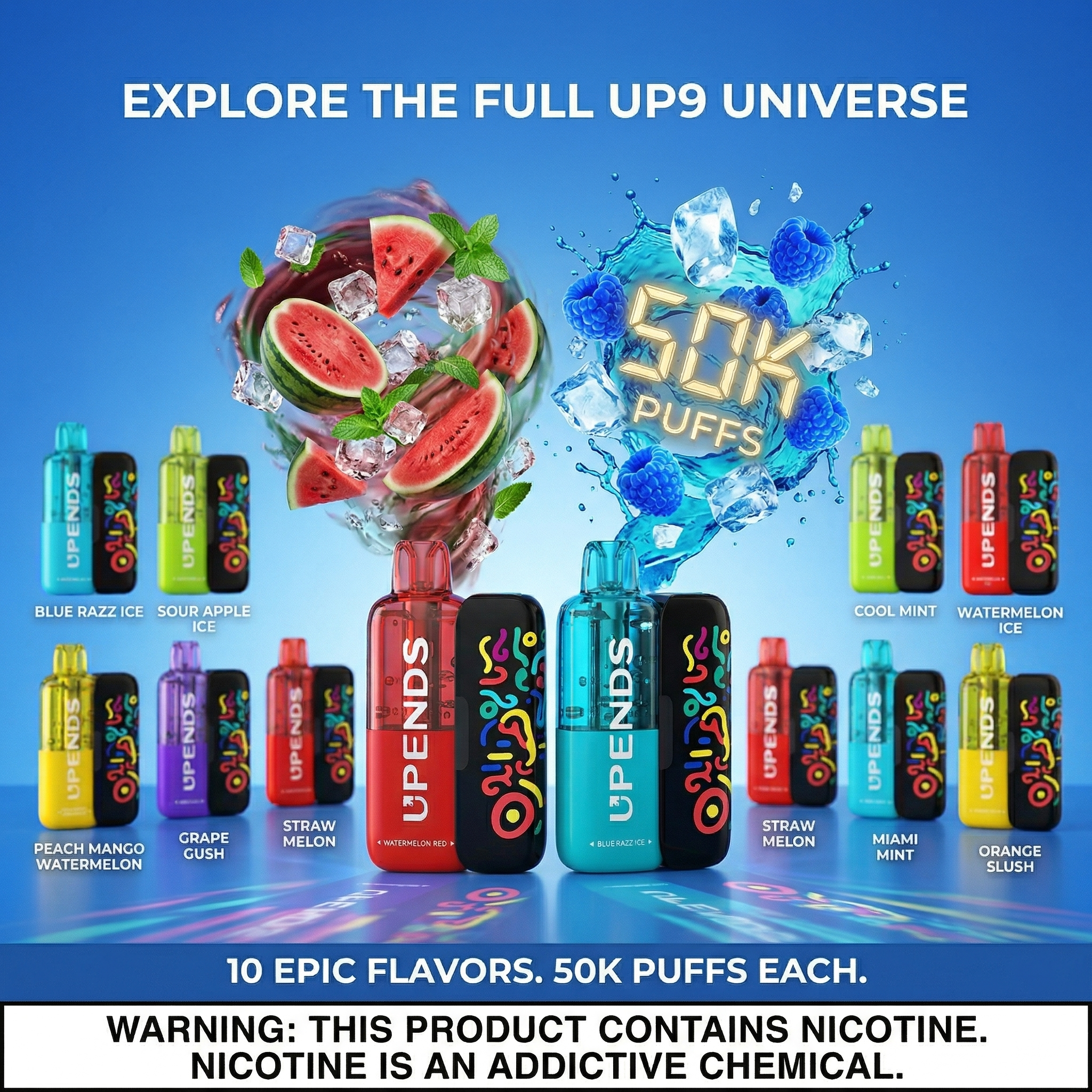 UPENDS UP9 – 50.000 Züge Einweg Vape, 10 Varianten