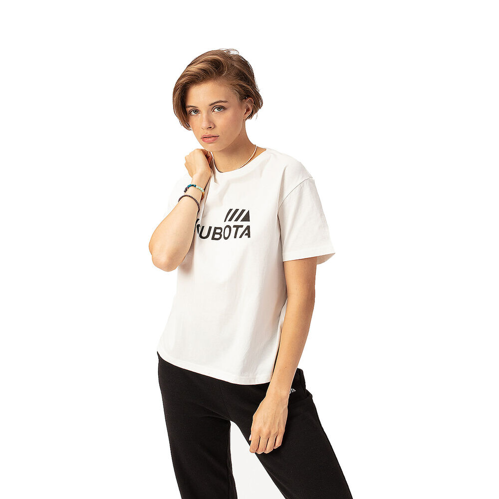 KUBOTA T-shirt damski, biały, bawełna