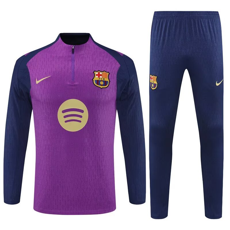 Kids Barcelona Authentic Training Kit (Sweatshirt+Pants) Purple 2025/26 - Player Version