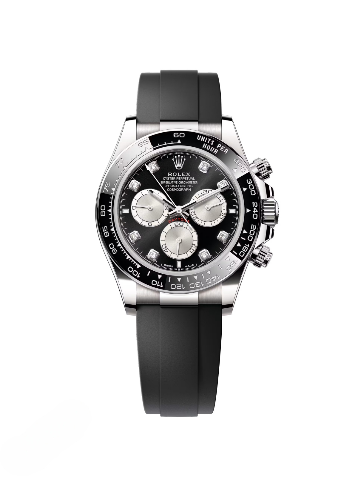[2026 Mirror Grade]Daytona White Gold / Ceramic / Black / Diamond-Set / Oysterflex  m126519ln-0004