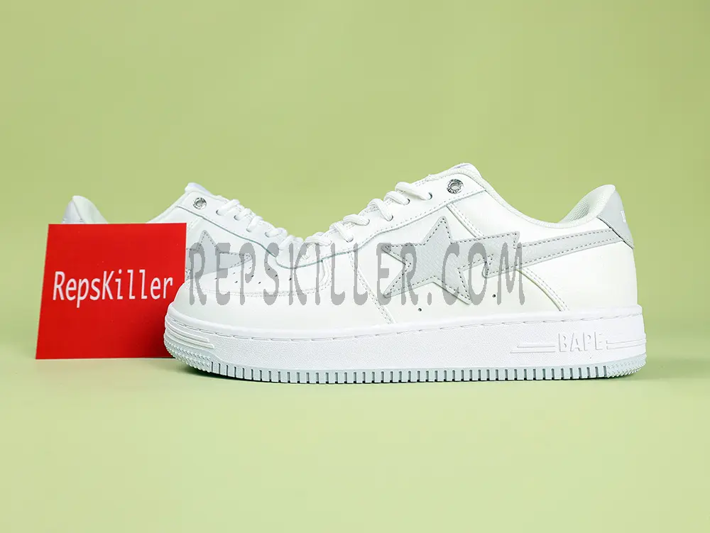 A BATHING APE BapeSta JJJJound Women's White/Grey Low Sneakers