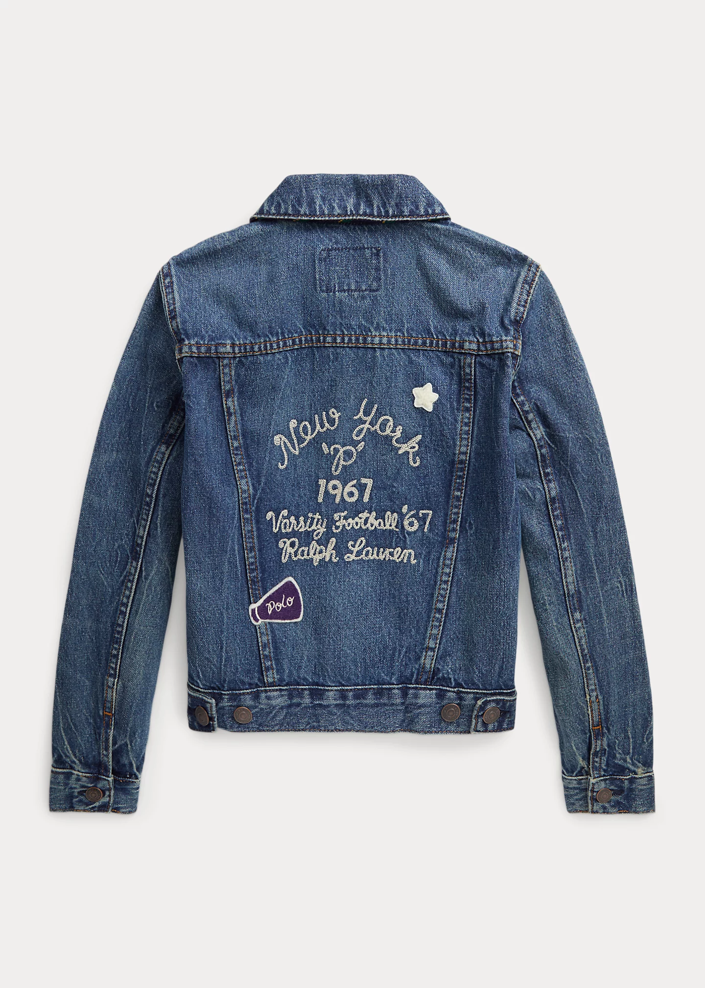 Letterman-Patches Denim Trucker Jacket