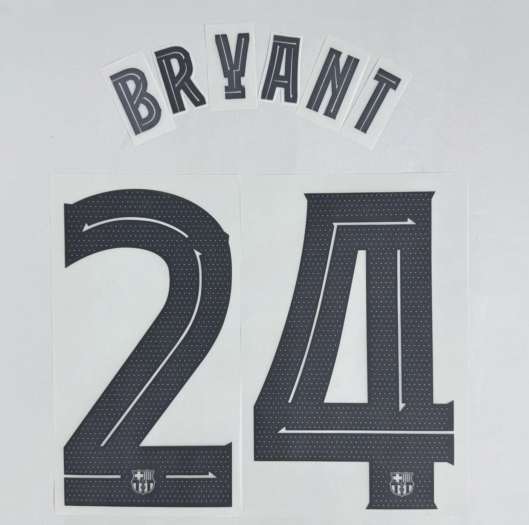 BRYANT #24 FC Barcelona 2025-26 Away UCL Football Soccer Name & Number Set