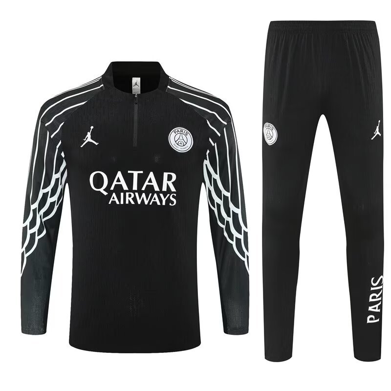 PSG Authentic Training Kit (Sweatshirt+Pants) Black 2025/26 - Player Version