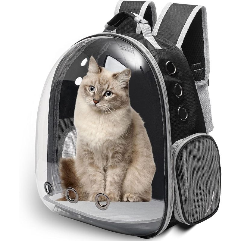 Large Cat Backpack Carrier for Travel and Hiking Transparent Pet