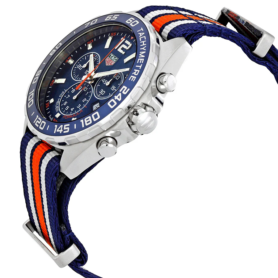 [2026 Mirror Grade]Tag Heuer Formula 1 Chronograph 43mm Blue Dial NATO Strap Watch for Men - CAZ1014.FC8196