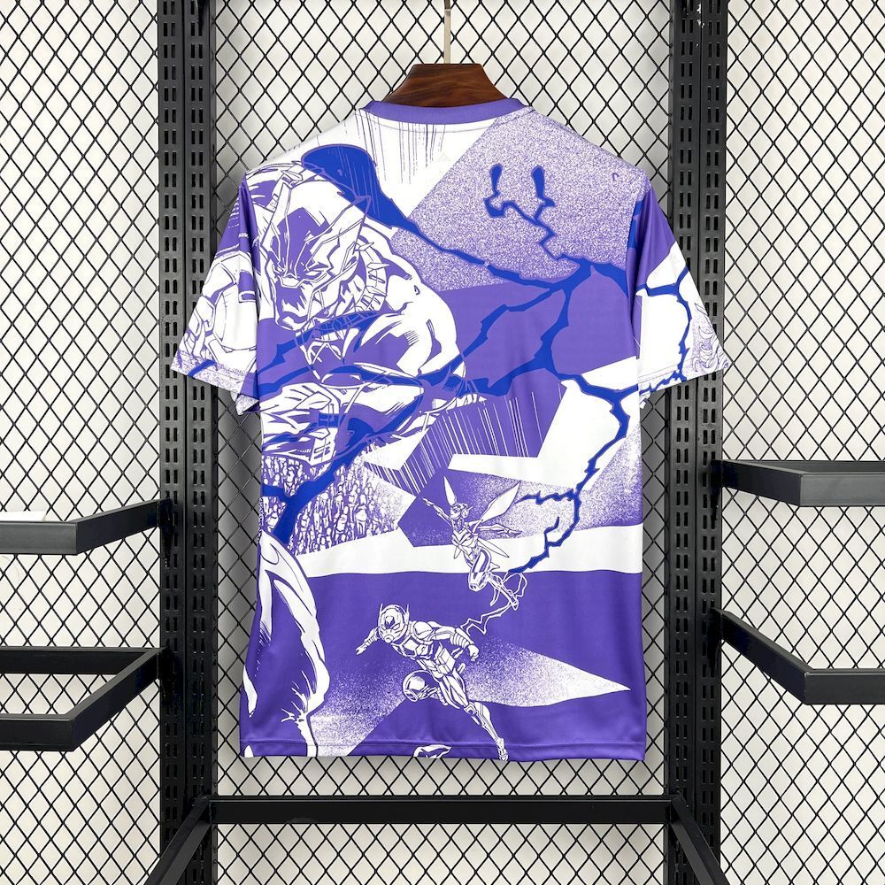 Real Madrid Soccer Jersey Pre-Match Marvel Custom Shirt 2025/26