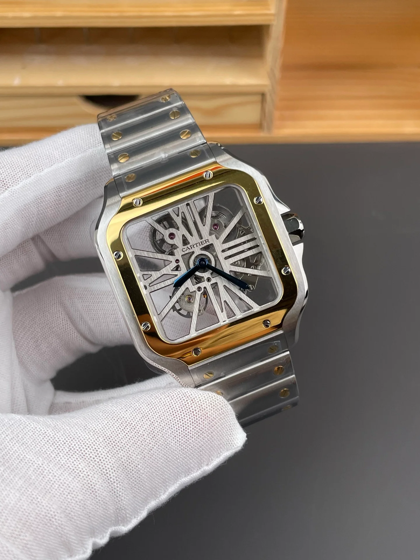 Santos de Cartier Skeleton Series Two-Tone V2 Version
