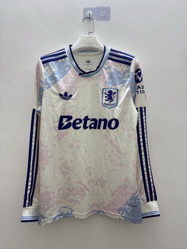 Aston Villa Football Jersey Third Away Long Sleeve Custom Shirt 2025/26