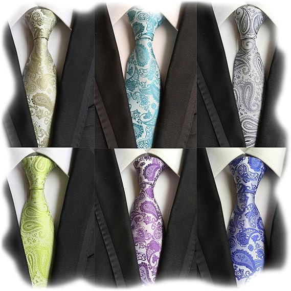 JERMYN Lot 6 PCS Classic Men's Silk Tie Necktie Woven JACQUARD Neck Ties