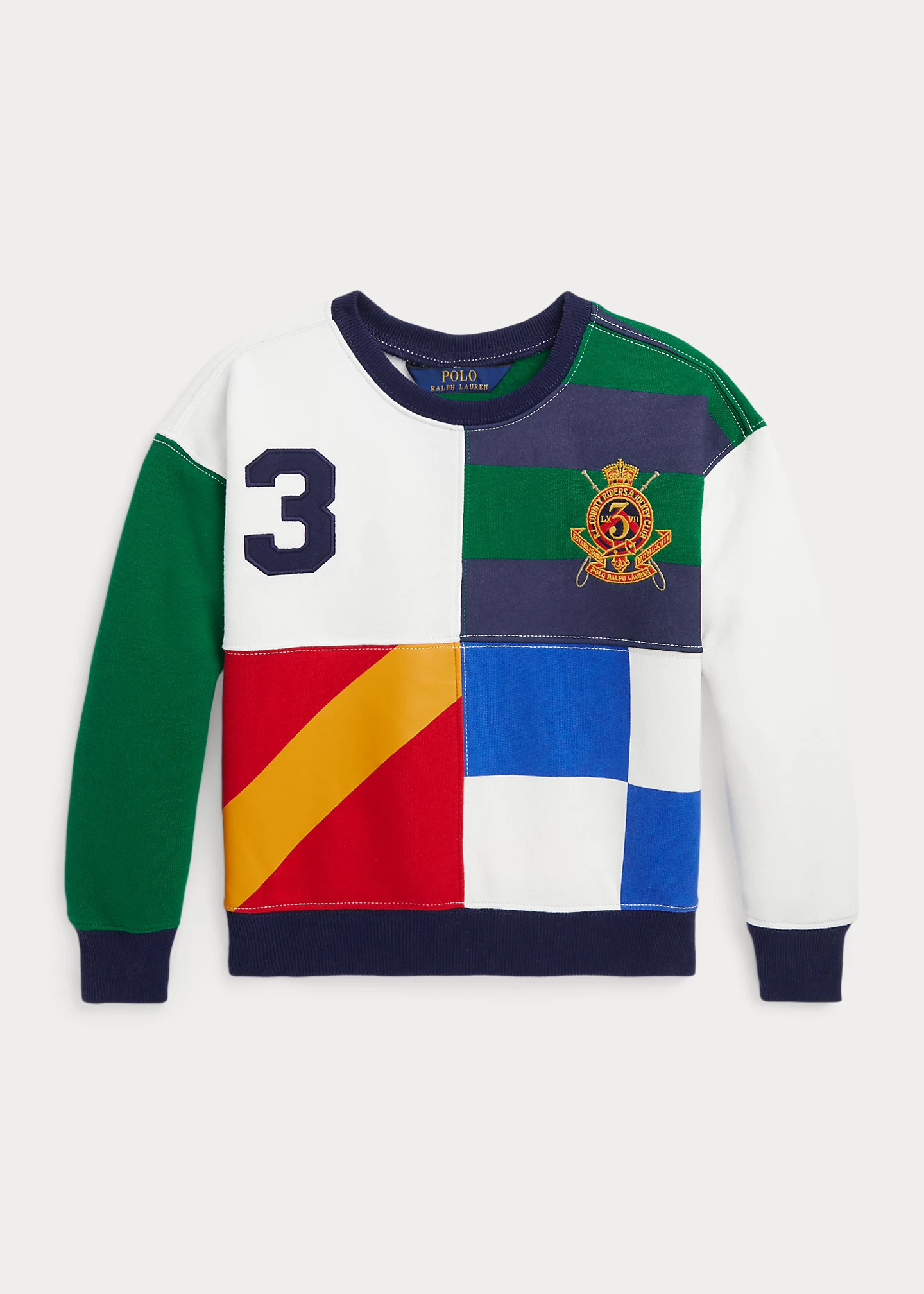 Color-Blocked Crest Fleece Sweatshirt