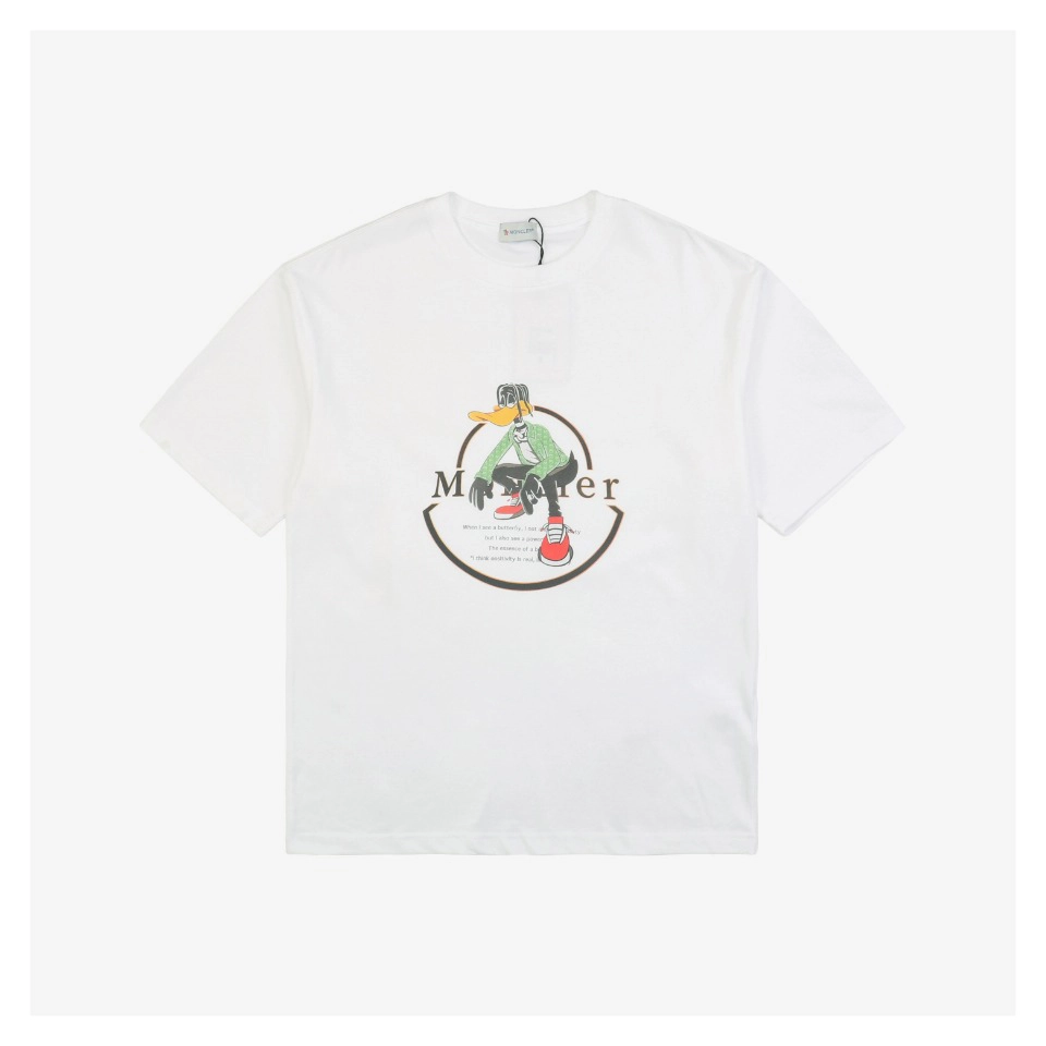 Mxxcler Dreadlock Duck Character Print T-Shirt (Black/White)