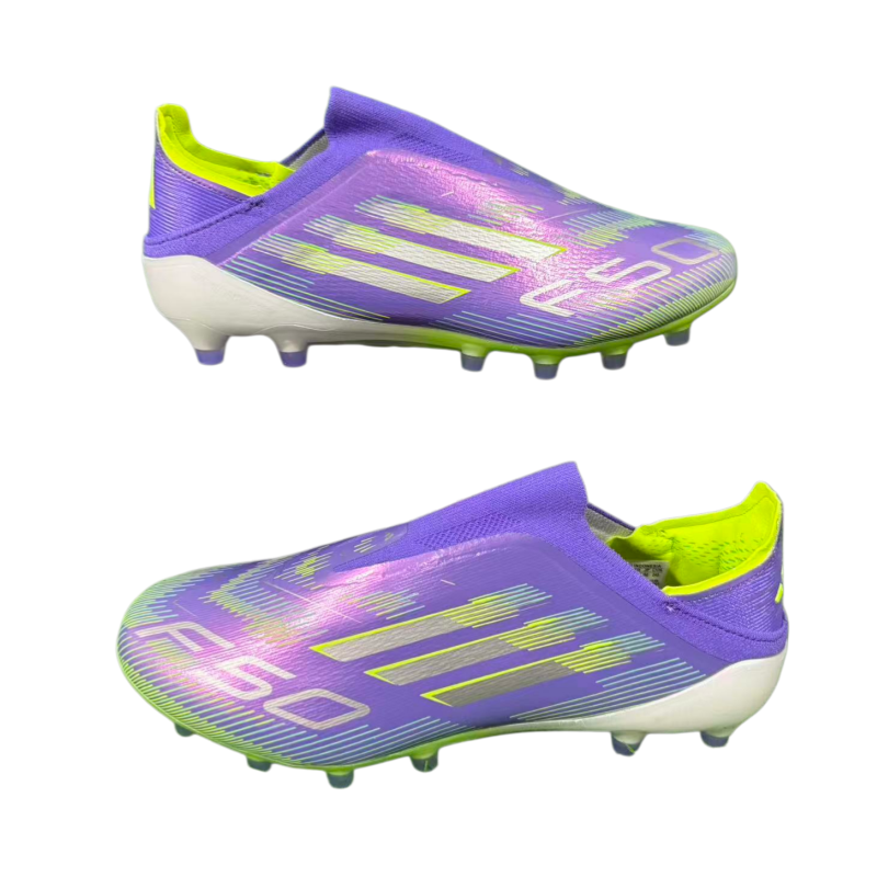 F50 shoelace free fully knitted waterproof AG Football Shoes