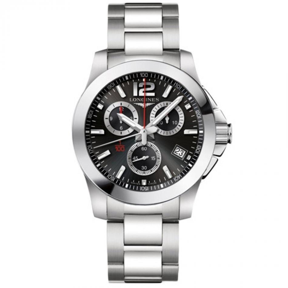 [2026 Mirror Grade]Longines Men's L37004566 Conquest Chronograph Stainless Steel Watch
