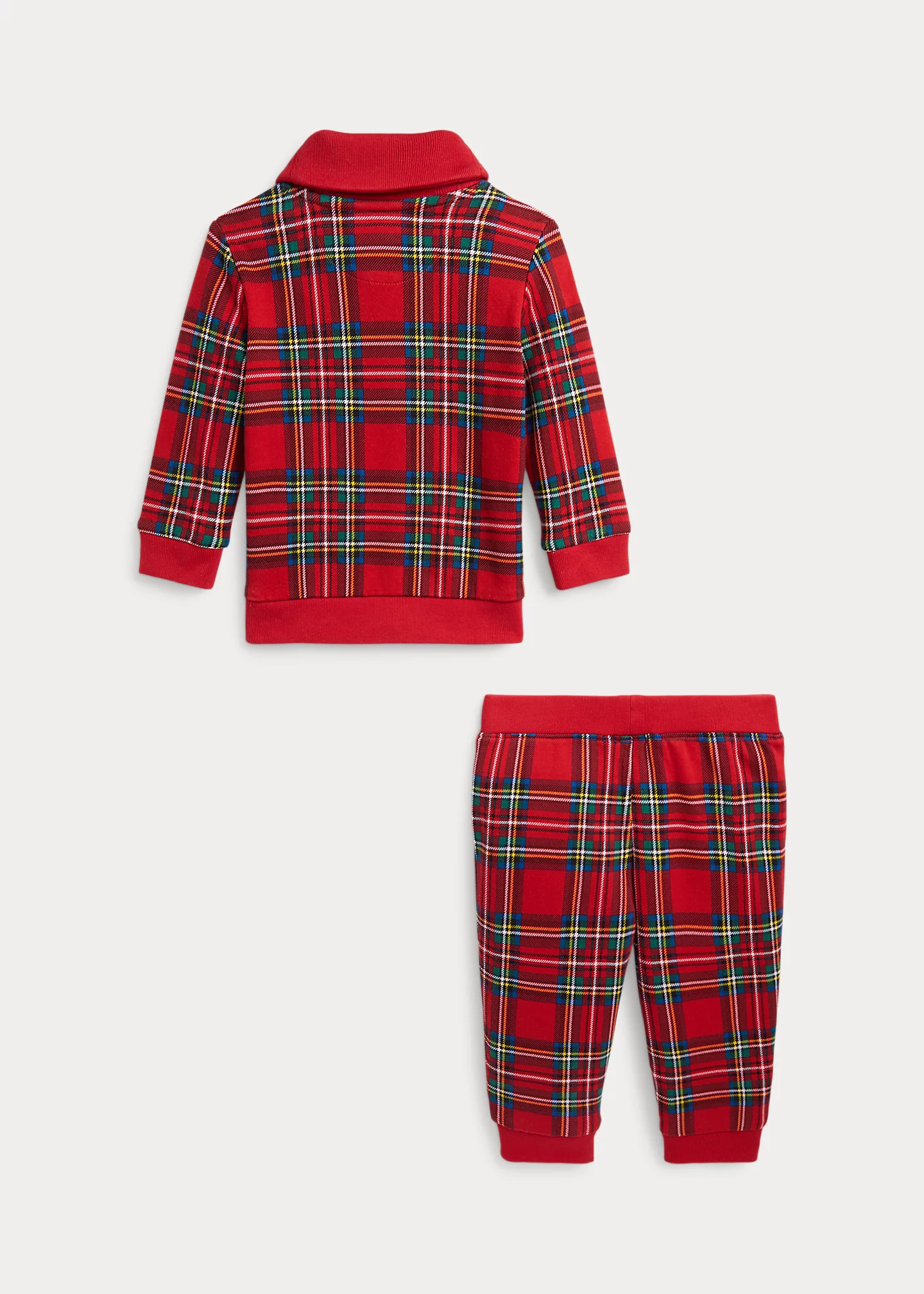 Checked Interlock Pullover & Pant Set