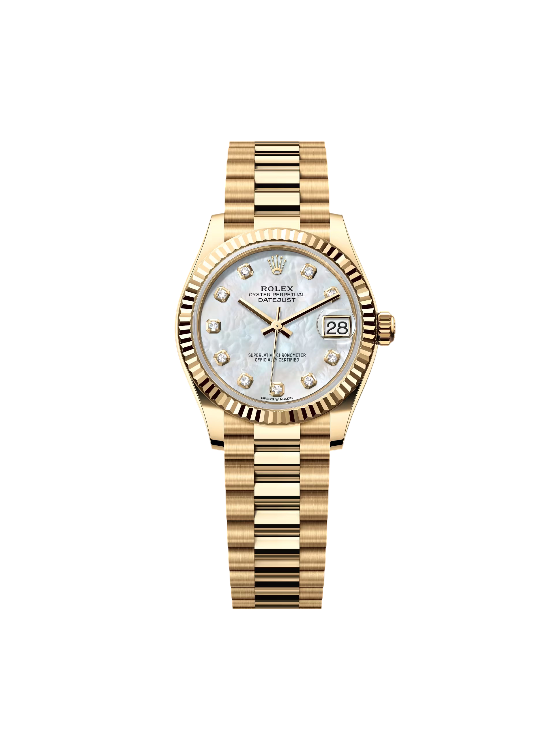 [2026 Mirror Grade]RLX Datejust m278278-0010 Mother-of-Pearl 31mm Dial President Bracelet Watch