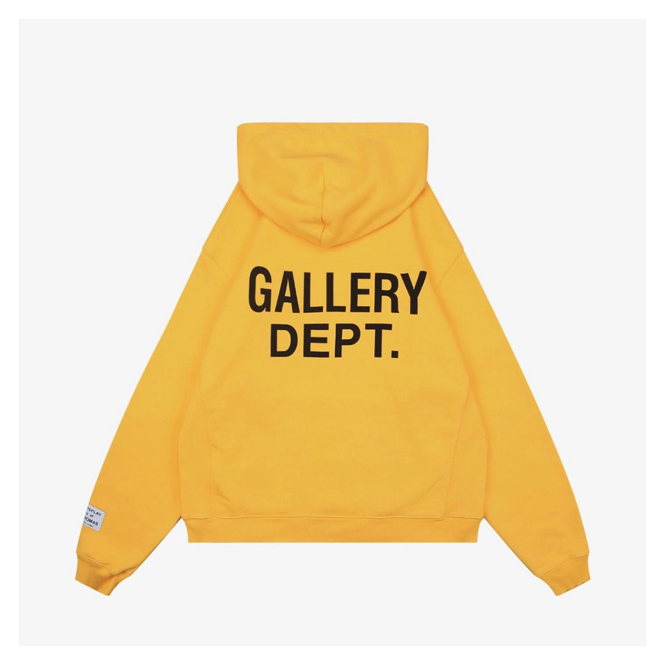 Gallery Dept Yellow Lettering Printed Hoodie