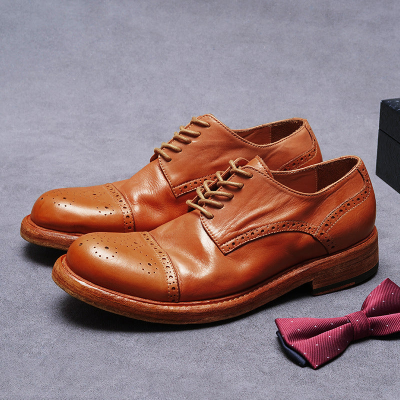 (Ships in 6 days)Men’s Goodyear Welted Handmade Leather Dress Shoes 82711