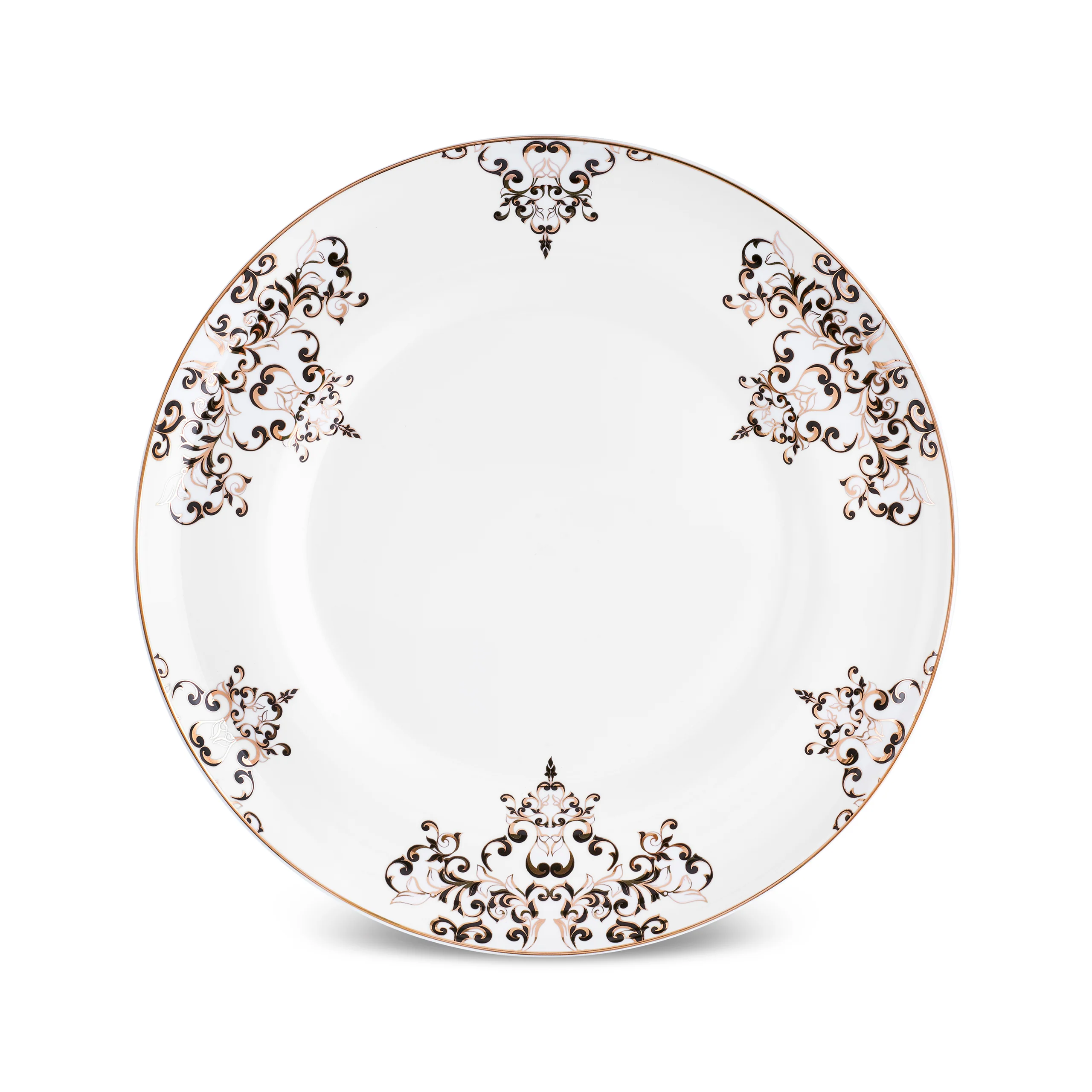 Karaca Stream Bone Andre Service de Table Noir 53 Pièces pour 12 Personnes