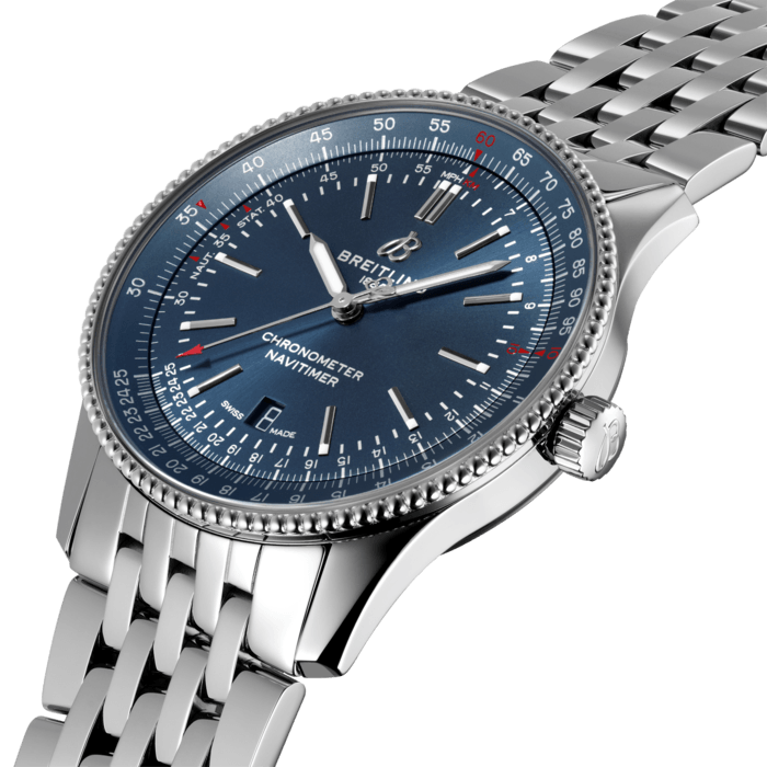 [2026 Mirror Grade]Breitling Navitimer Automatic 41mm Blue Dial Silver Steel Strap Men's Watch - A17326161C1A1