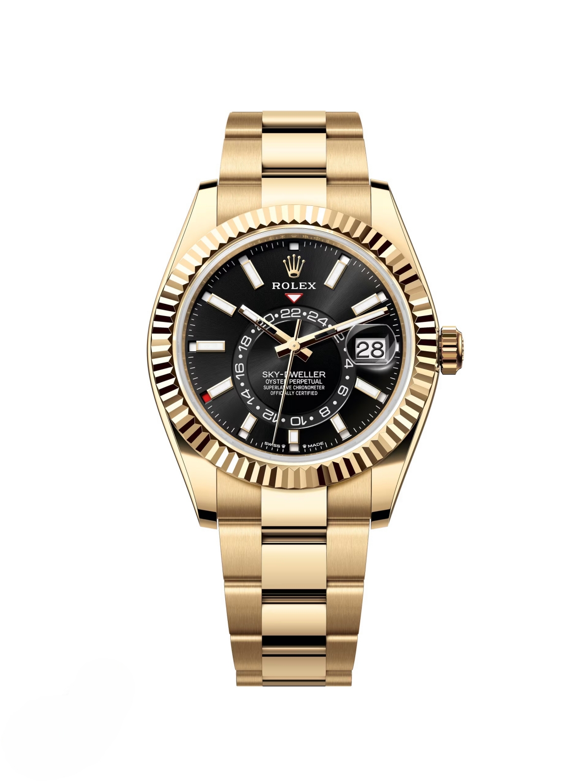 [2026 Mirror Grade]RLX  Sky-Dweller 42mm Yellow Gold Black Dial Oyster - 336938