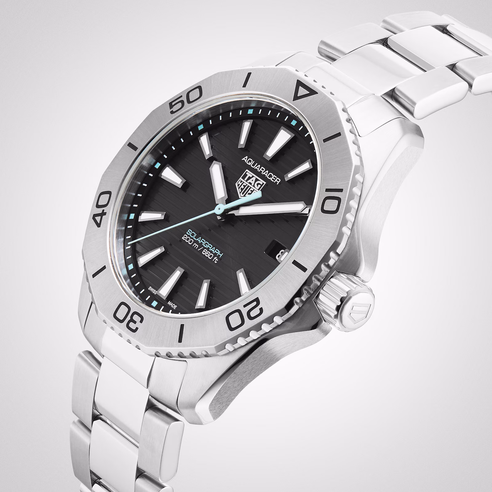 [2026 Mirror Grade]TAG Heuer Aquaracer 200 Professional Solargraph 40mm Mens Watch Black WBP1114.BA0000