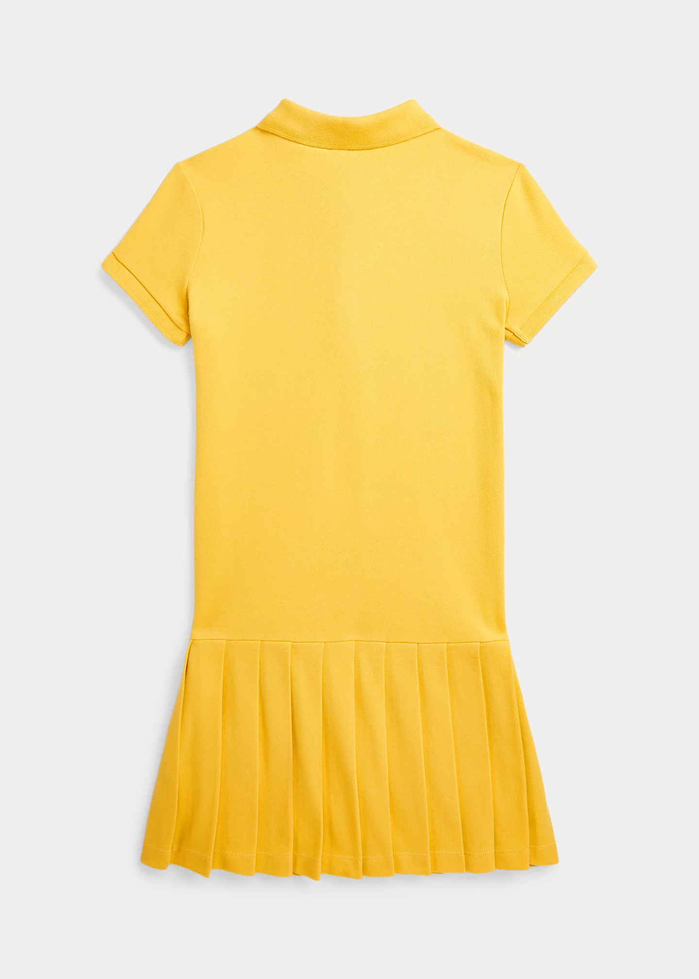Pleated Stretch Mesh Polo Dress
